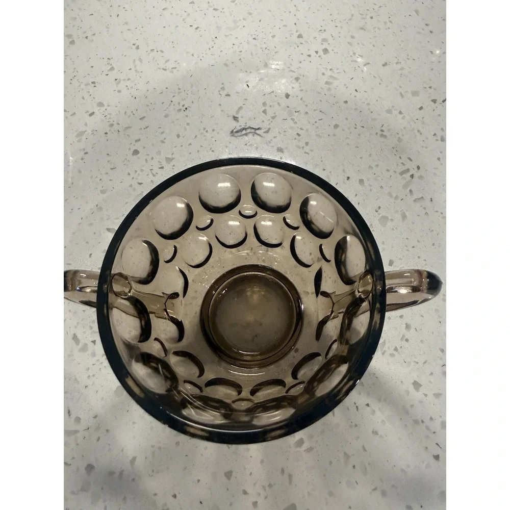 Fostoria Mesa Brown Sugar Bowl And Cover Lid Mid Century Depression Glass